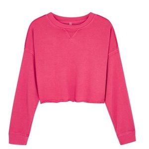 WOMENS PINK FREE PEOPLE CROP SWEATSHIRT NEW WITH TAGS!!!!